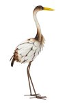 Metal heron in white/brown h=63cm