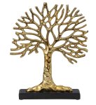 Lebensbaum gold auf schwarzem Holzsockel
