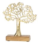 Lebensbaum gold auf Holzsockel