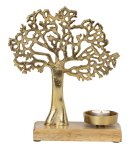 Family tree gold on wooden base with