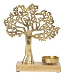 Lebensbaum gold auf Holzsockel mit