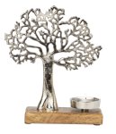 Family tree silver on wooden base with