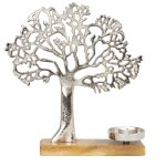 Family tree silver on wooden base with