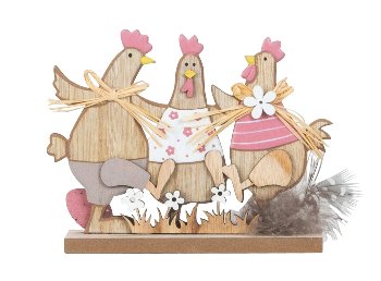 Wooden chicken decoration for standing