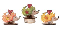 Wooden hedgehog color assorted h=10cm