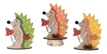 Wooden hedgehog color assorted h=16,5cm