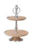 Wooden Cake Stand 2 tiers, h=38cm