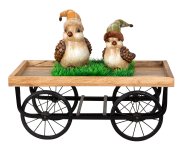 Wooden cart big h=21,5cm, 50,5x30cm