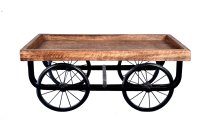 Wooden cart big h=21,5cm, 50,5x30cm