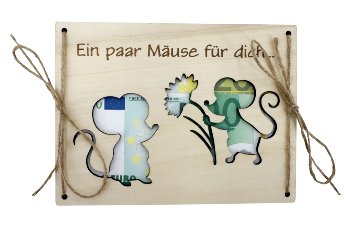 Geldgeschenk Geldkarte aus Holz "Ein