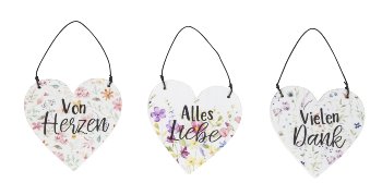 wooden hearts with words for hanging