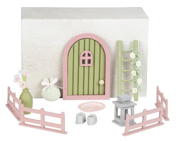 Gnome Door Set green-pink color, 11pcs