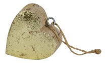 Wooden heart with gold foil 5x5cm with