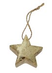 Holzstern mit Goldfolie 5x5cm mit Schnur