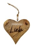 Holzherz "Hab Dich Lieb" mit Schnur