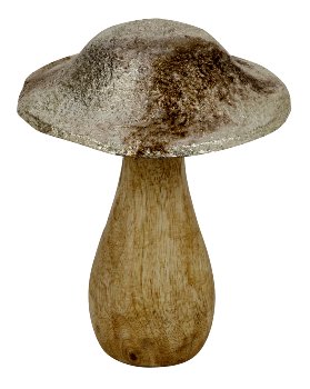 Holz-Pilz mit Gold-Finish zum Stellen