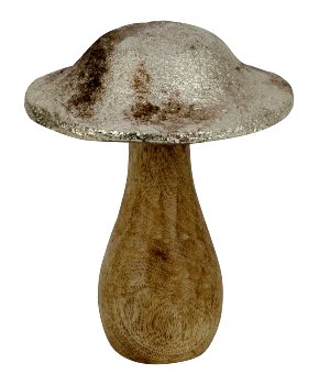Holz-Pilz mit Gold-Finish zum Stellen