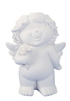 Baby angel standing with rose h=9,5cm