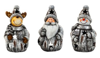 Xmas figures grey/silver h=20cm f.