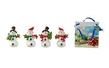 Snowman h=4,5-4,8cm w=3,5cm asst.