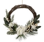 Xmas door wreath with flower decoration