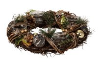 Advent wreath round in gold/brown for