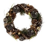 Advent wreath round in gold/brown for