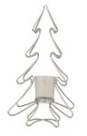 Metal tree silver with tealight holder