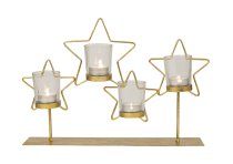 Metal star decoration gold with 4