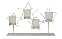 Metal star decoration silver with 4