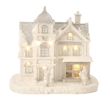 Winterhaus mit LED h=20cm b=23,5cm