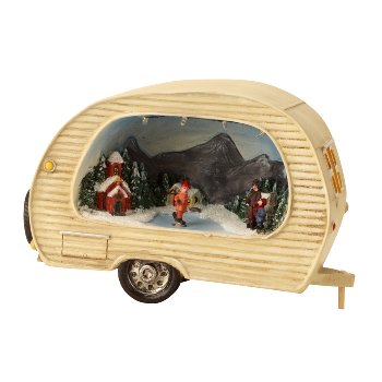 caravan winter landscape with LED h=14cm