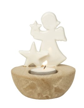 T-light holder angel and stars h=12cm