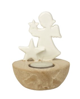 T-light holder angel and stars h=12cm