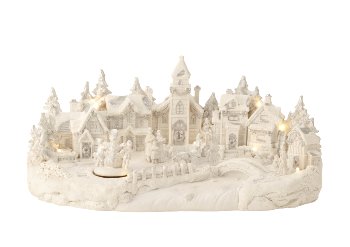 winter landscape village with LED h=28cm