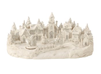 winter landscape village with LED h=28cm