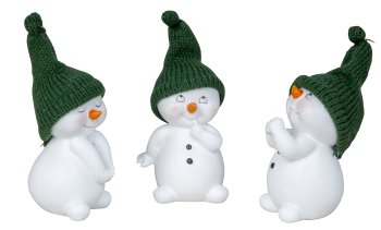 Niedliche Schneemänner stehend mit