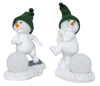 Cute snowman with dark green hat &