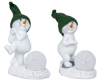 Cute snowman with dark green hat &