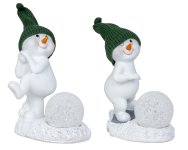 Cute snowman with dark green hat &