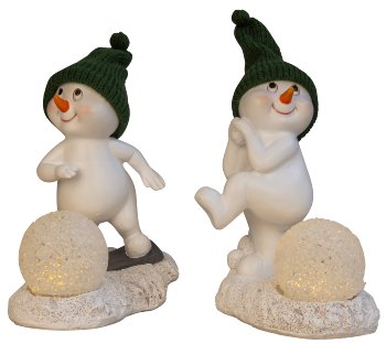Cute snowman with dark green hat &