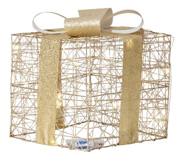Beleuchtetes (warmweiß) Geschenk gold