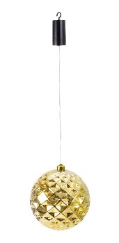 Weihnachtskugel golden mit LED d=20cm