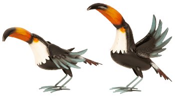 Metal toucan for standing h=20,5+27cm