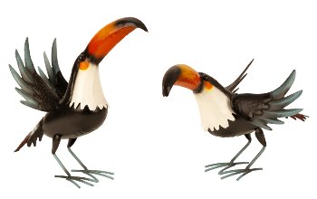 Metal toucan for standing h=20,5+27cm