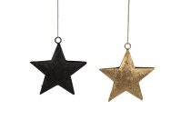 Metal star black & gold for hanging