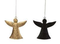 Metal angel black & gold for hanging