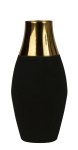 Metall-Vase schwarz/gold h=25,5cm d=11cm