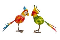 Metal cockatoo & parrot h=31+34cm