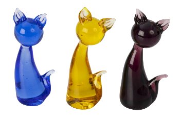 Katzen aus Glas h=6-6,5cm sort.
